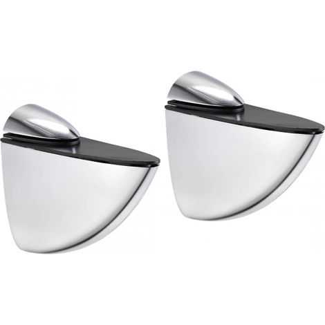 2x Unterstützung Wandregal 65mm Verstellbar Typ Pelikan Metall Farbe Silber Glänzend Mit Schraube + Dübel Küche Badezimmer Möbel Halterung Universell