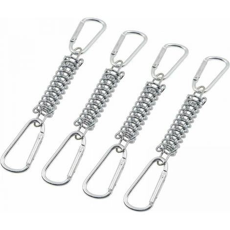 4 Stück Spannfedern Zur Befestigung Von Markisen – Sonnensegel-befestigungsaccessoires Aus Edelstahl Mit 4 Spiral-spannfedern Und 8 Karabinerhaken Für Zelte, Markisen Und Camping