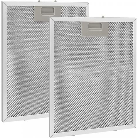 2er-set Metallfettfilter 320 X 260 Mm, Aluminium, Fettabweisend, Waschbar, Netz, Zubehör Für Dunstabzugshauben – Silber