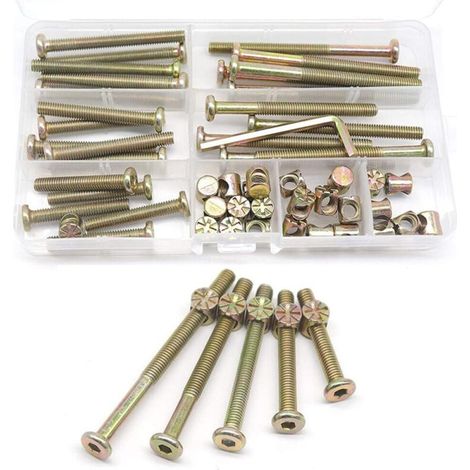 Schrauben- Und Unterlegscheiben-set Für Bettgestelle, Teile Für Kinderbetten, Set Mit 25 Schrauben Für Etagenbetten M6-1x40mm/ 50mm/ 60mm/ 70mm/ 80mm / 80mm/möbelset