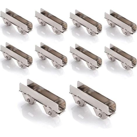 10er-pack Aus Rostfreien Stahl-radspannbändern Für Schiebetüren Mit Einer Dicke Von 6 Mm, Schlitzbreite Von 6 Mm