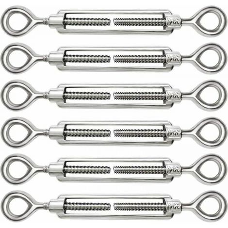 6 Stück M5 Verstellbare Kabelspanner Aus 304 Edelstahl, Ösen Und Tüllen Für Drahtseilspanner, Haken Und Zubehör