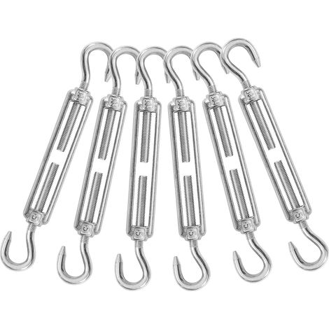 Set Aus 6 M5-hakenschrauben, Robuste Spanner Zur Spannung Von Metallseilen, Geeignet Für Geländerseile.