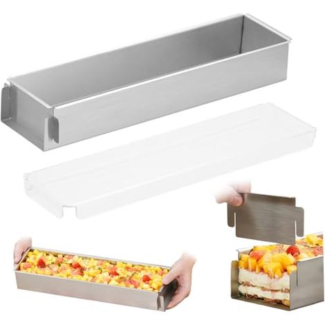 Rechteckige Kuchenform, Antihaftbeschichtete Edelstahl-kuchenform 12x4x2 Zoll Mit Transparentem Deckel, Backzubehör, Einfach Zu Reinigen Für Brownies