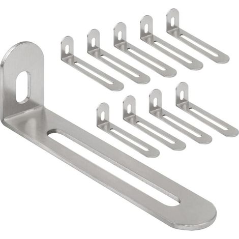 Set Aus 10 Silberfarbenen L-winkeln, 32 X 80 Mm, Für Holzmöbel, Mit Schrauben