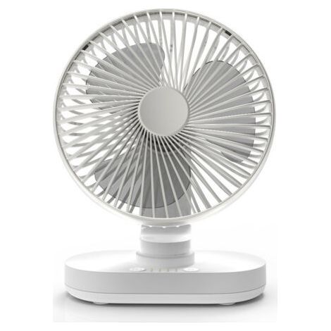 Ventilateur De Bureau, Auto Oscillant Ventilateur À Batterie Silencieux 16.5cm, 4 Vitesses Refroidissement De La Table, 4000 Mah Usb Rechargeable Fonctionnement Sur Batterie, Silber