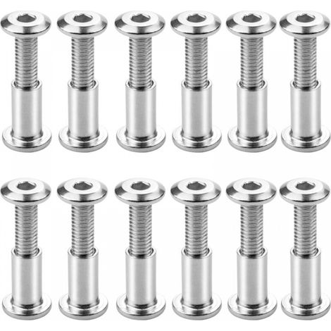 12 Stück Verbindungsschrauben M6 X 20 Mm, Verschraubte Verbindungsschrauben, Sechskantkopfschrauben Zur Befestigung, Flachkopf-verbindungsschrauben Mit Tütenschrauben