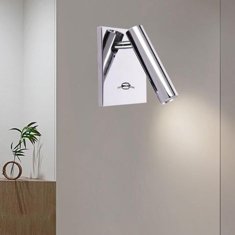 Innen-wandleuchte Mit Led, Modern Und 90° Drehbar, Mit Schalter, Ideal Zum Lesen, Im Schlafzimmer Oder Wohnzimmer (4000 K, Silber)