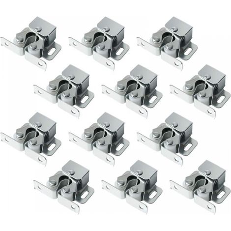 12er-set Doppelrollenriegel Mit Auslöser, Robuster Rollenriegel Für Schrank- Und Kleiderschranktüren (silber)