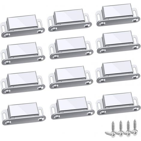 (45 Mm – 12 Stück) Magnetischer Türschnapper, 12 Stück Starke Magnetische Schließknöpfe Für Schränke, Tragkraft Bis Zu 6 Kg, Geeignet Für Schubladen, Duschtüren, Schränke, Kleiderschränke, Möbel