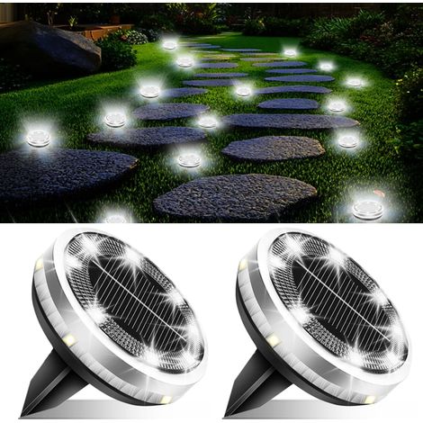 Solarleuchten Für Den Außenbereich, 2er-set, Wasserdicht, Für Wege, Pfade, Rasenflächen, Gärten Und Terrassen – Weißes Licht