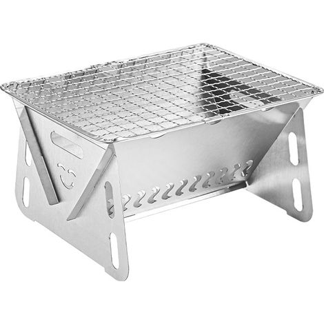 Faltbarer, Tragbarer Grill, Ideal Für 1–2 Personen – Mini-holzkohlegrill, Perfekt Zum Camping, Kompakter Edelstahl-feuerkorb.