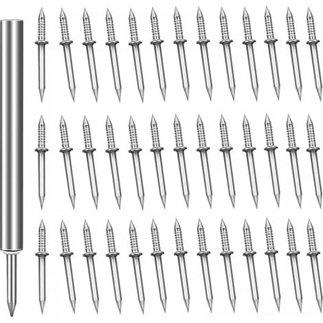 200 Stück Doppelkopfnägel, Nahtlose Doppelkopfnägel Für Sockelleisten, Unsichtbare Sicherheitsnägel Mit 3 Speziellen Nagelsteckwerkzeugen Für Die Dekoration Des Hauses