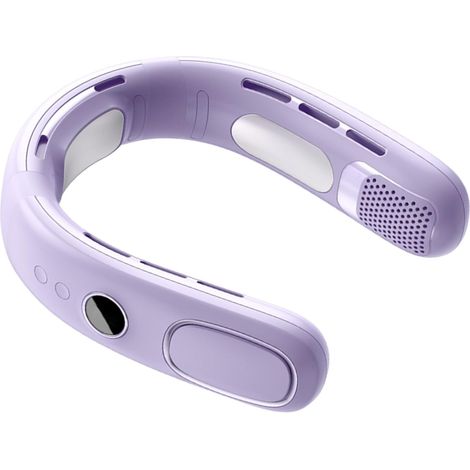 Tragbarer, Bladeless Halsventilator Zum Aufhängen - Miniatur-usb-wiederaufladbarer Klimaanlagenventilator, Lila