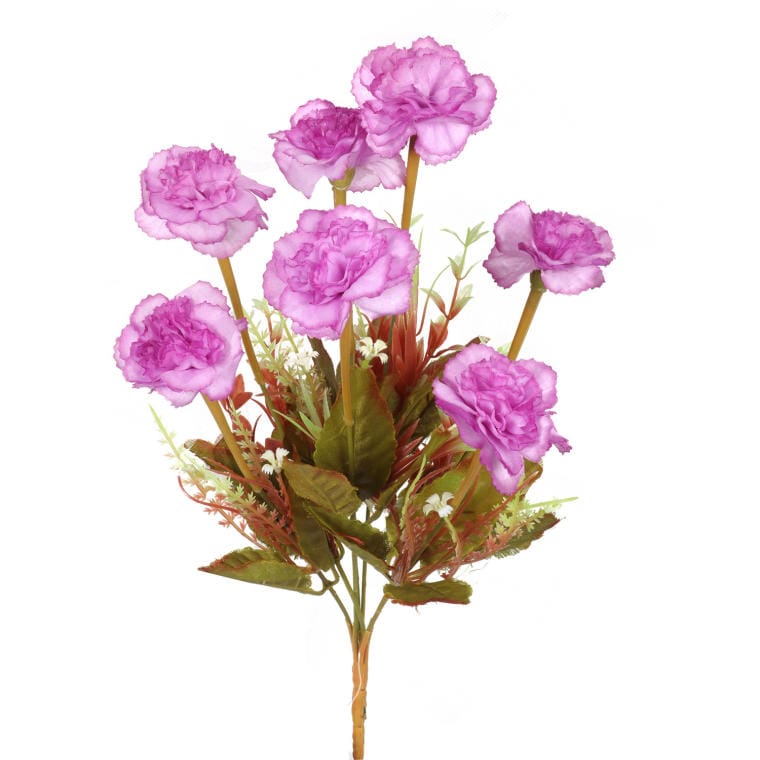 Strauß Aus 7 Lila Nelken, Herbstserie – 38 Cm