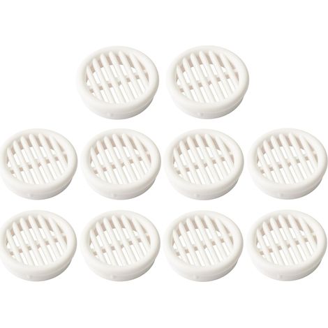 10x Runde Lüftungsgitter Aus Kunststoff, Einbaudurchmesser 39,5 Mm, Höhe 11 Mm, Schutzabdeckung Für Decke, Wand, Tischlerarbeiten, Weiß