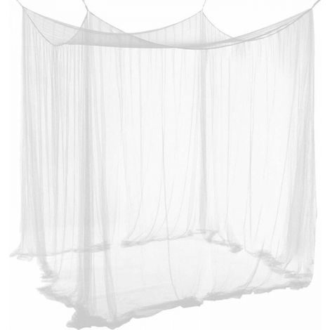 1 Stück Moskitonetz Für Doppelbett, Rechteckige Bettdecke, Großes Einfaches Weißes Sommer-moskitonetz, 4 Öffnungen, Bettvorhänge 190 Cm (breite) X 210 Cm (länge) X 240 Cm (höhe)