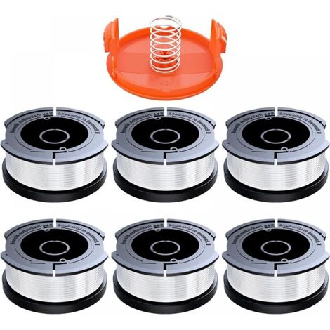 Pack Mit 6 Spulen Rasentrimmerdraht 1,65 Mm – 9 M Nylon-polyamid – Automatisches Zuführungssystem – Kompatibel Mit Black Und Decker