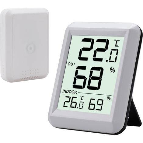 Innen- Und Außenthermometer, Drahtloses Vernetztes Thermometer Mit Externem Sensor, Digitales Thermometer-hygrometer Mit Großem Lcd-bildschirm, ℃/℉-umschalter, Für Büro, Zuhause, Schlafzimmer