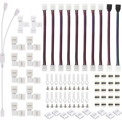 Bandsteckverbinder, Led-band-steckverbinder-set, Mit 4-poligen Männlichen Steckverbindern, L-förmige Led-steckverbinder, Rgb 5050 Led-band-steckverbinder, Für 10 Mm Led-streifen, Erweiterungs-zubehör-