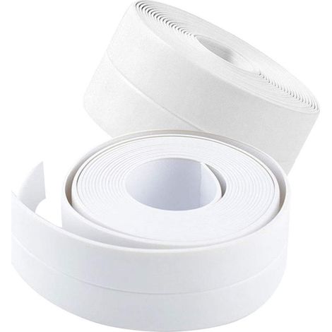 2er-set Selbstklebende Pvc-fugendichtungsstreifen Für Küchenspüle, Wc, Badezimmer, Dusche Und Badewanne, 3,2 M X 3,8 Cm, Weiß