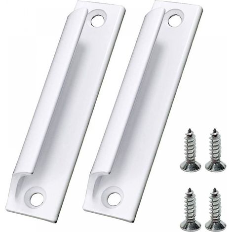 2 Stück Griffe Für Schiebetüren In Weiß, Möbelgriff Aus Aluminiumlegierung, Fenstergriff Mit Schrauben