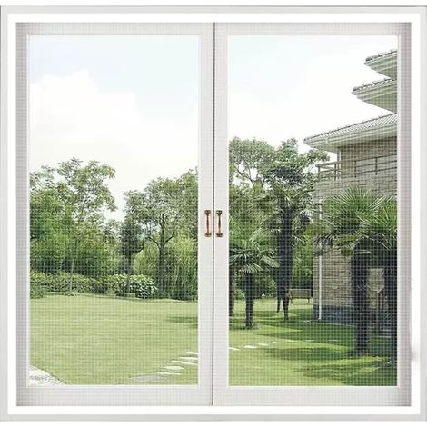 Fenster-moskitonetz, 120 X 140 Cm, Selbstklebendes Anti-moskito-netz, Ohne Bohren, Für Balkon, Fenster, Wohnzimmer, Terrasse, Weiß
