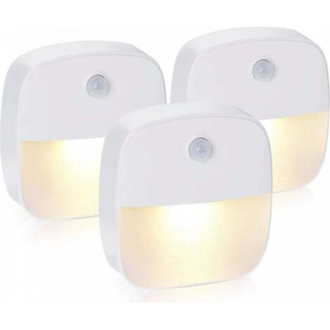 3er-set Led-bewegungsmelder-lampen – Batteriebetrieben – Automatische Erkennung Für Flur, Schlafzimmer, Küche, Schrank – Warmweiß
