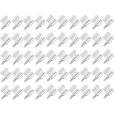 50 Stück Selbstschneidende Schrauben, Glaskonsolen Für Regale, Selbstschneidende Schrauben Für Möbelbeschläge Und Laminatunterstützung, Geeignet Für Glasregale Usw.