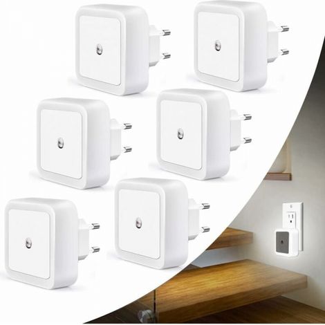 Automatische Led-nachtlicht, 6er-pack – Lichtsensor – Sanfte Beleuchtung Für Kinderzimmer – 220v, 0,5w, 2000h
