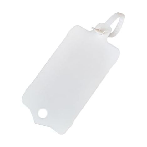 100er-pack Wiederverwendbare Leere Kunststoff-etiketten – 3,7 X 6,3 Cm – Sägezahn-dichtungsband Mit Großem Plastiketikett – Wasserdicht – Beschreibbar (weiß, 100 Stück)