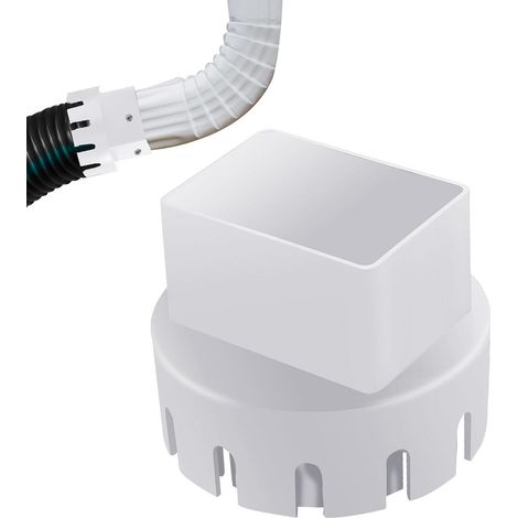 Adaptateur De Drainage De Gouttière - Raccord De Soins De Pluie Carré À Rond, Extension D'Eau De Pluie Extérieure Convient Aux Tuyaux D'Évacuation En Pvc De 3 Ou 4 Pouces, Compatible Avec Les Tuyaux