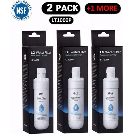 3er-pack Lt1000p2 Wasserfilter Für Kühlschrank, 6 Monate/200 Gallonen, Weiß.