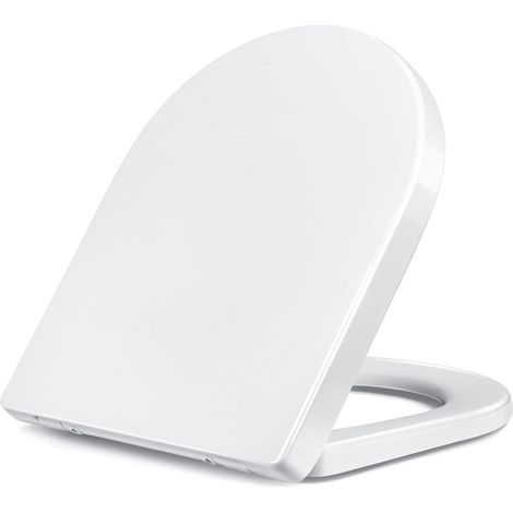 Abattant Wc, Siège De Toilette Standard À Fermeture Douce Avec Dégagement Rapide, Fixation Facile, Cuvette Wc En Uf Lunette Toilettes En Forme De U/blanc