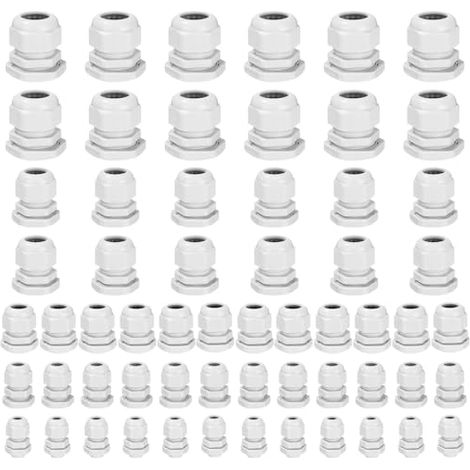 60 Stück Wasserdichte Kabelverschraubungen M12 M16 M20 M25 M32, Gummi-dichtungs-kabelverschraubung Ip68 Einstellbar, Nylon-kunststoff-gegenmuttern Einstellbar Für Haus/garten/außenbeleuchtung Kabel