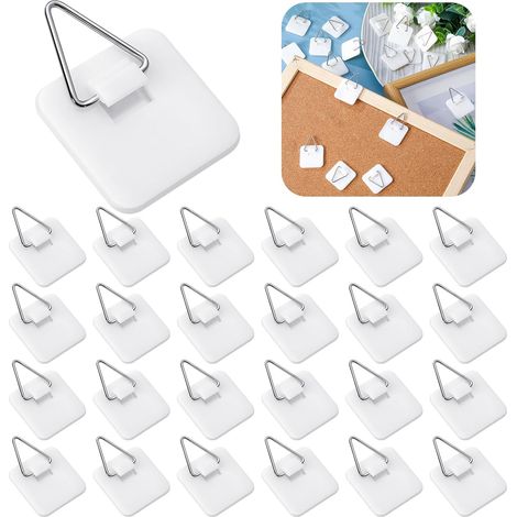 25er-pack Selbstklebende Haken Aus Moosgummi Für Fotos, Ohne Nägel, Zur Wanddekoration, Für Bilderrahmen, Badezimmer Und Schränke (quadratisch)