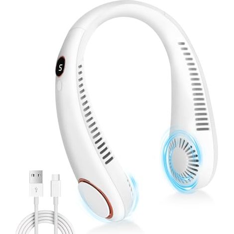 Tragbarer Nackenventilator, Ventilator Ohne Flügel Mit 5 Geschwindigkeitsstufen, Nackenventilator, Tragbarer Ventilator Für Büro, Zuhause Und Reisen