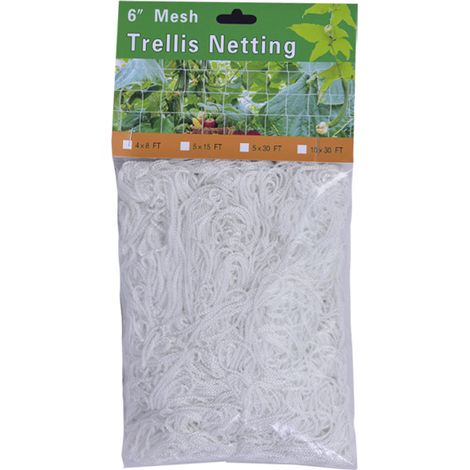 Filet De Jardin Filet De Treillis En Polyester Filet De Soutien Aux Pois Végétaux Pour L'Escalade De Fleurs (blanc)，48ft