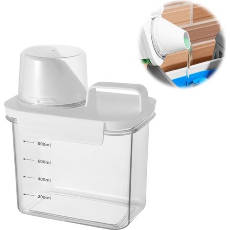 Hermetischer Waschpulver-spender Mit Dosierglas, Aufbewahrungsbox Für Waschpulver, Flüssigwaschmittel-spender, Getreidespender (1100 Ml)