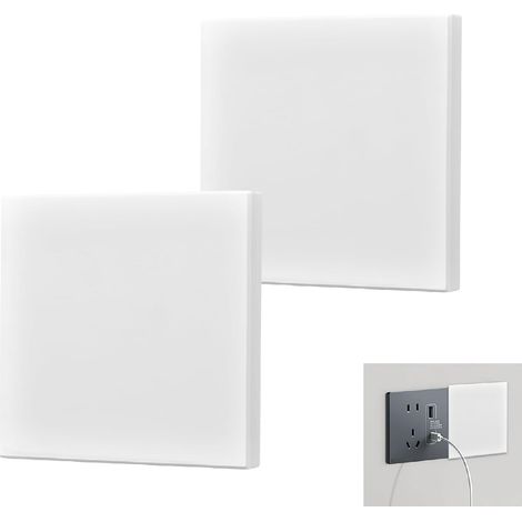 2er-set Versenkbare Steckdosenabdeckungen - 8,6 X 8,6 Cm - Für Unbenutzte Steckdosen Oder Schalter - Weiß