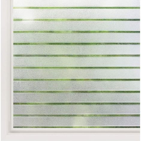 1 Stück 45x200 Cm Fensterfolie Elektrostatisch Mit Horizontalem Streifenmuster, Blickdichte Folie Für Glas, Selbstklebende Mattfolie, Statisch Haftend, Nicht Klebend, Sichtschutz Gegen Glasbruch, Für