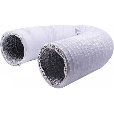 Flexibles Aluminium-pvc-abgasrohr Mit 150 Mm Durchmesser Und 6 M Länge – Belüftungsschlauch Für Abluftventilatoren, Klimaanlagen Und Wäschetrockner (ø150 Mm, 6 M, Weiß)
