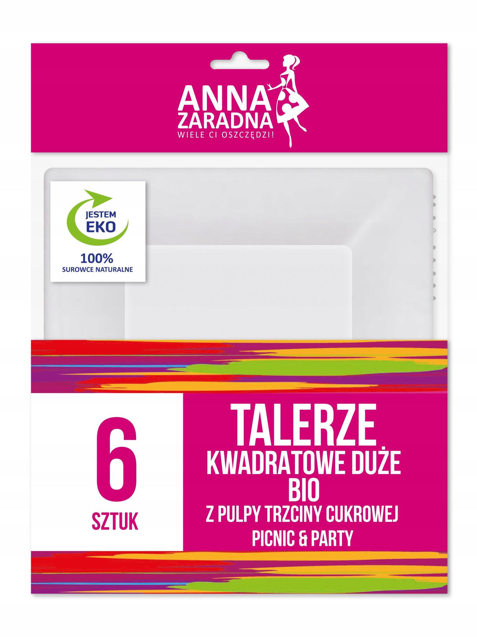Anna Zaradna Quadratische Teller Bio Groß Einwegteller 26 Cm 6 Stück.