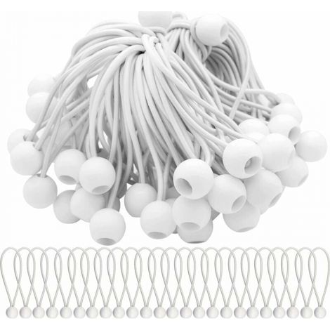 Packung Mit 50 Elastischen Kordeln Mit Bällen Elastische Kordeln Gummibälle Für Sehnen, Zelte Und Planen, 15 Cm