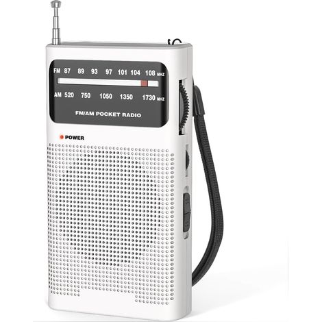 Tragbares Radio, Am(mw)/fm-radio Mit Batterie, Transistorradio Für Die Tasche Mit Hervorragendem Empfang, Hervorragender Klangqualität, Mini-tragbares Radio (aa) - Weiß