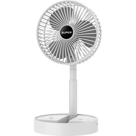 Faltbarer Usb-schreibtischventilator In Weiß, Mini-elektroventilator Für Das Wohnheim, Tragbarer Teleskopventilator