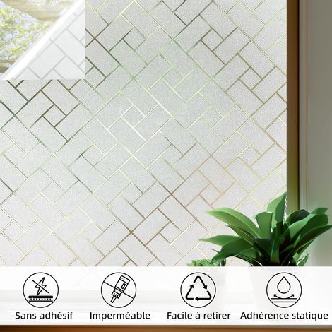 Blanc, 45x200cm) Sichtschutzfolie Fensterabdunkelungsfolie Selbstklebende Glasfolie Uv-schutzfolie Mit Milchglas-effekt Geeignet Für Büro, Zuhause, Badezimmer, Schlafzimmer, Küche