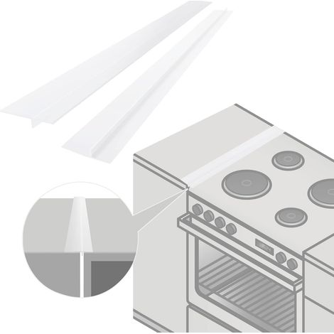 2er-pack Silikon-küchenarbeitsplatten-dichtungsdeckel, Fülllänge 53 Cm, Abdichtung Zwischen Herd Und Ofen (weiß)