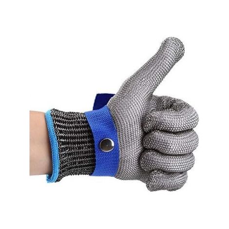 Schnittfeste Handschuhe Xl Aus Edelstahl – Schutzstufe 5 – Verstellbare Schlaufe – Komfortabler Baumwolltragekomfort Für Den Industriellen Einsatz