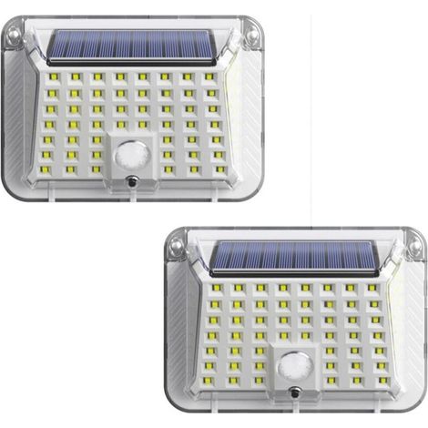 Sonnenlicht-led-außenstrahler Mit 90 Leds, Solarbetriebener Led-außenstrahler, 3 Modi Mit Bewegungssensor, Wasserdichte Ip65-wandleuchte Für Garten, Terrasse Und Garage (2) [energieeffizienzklasse E]